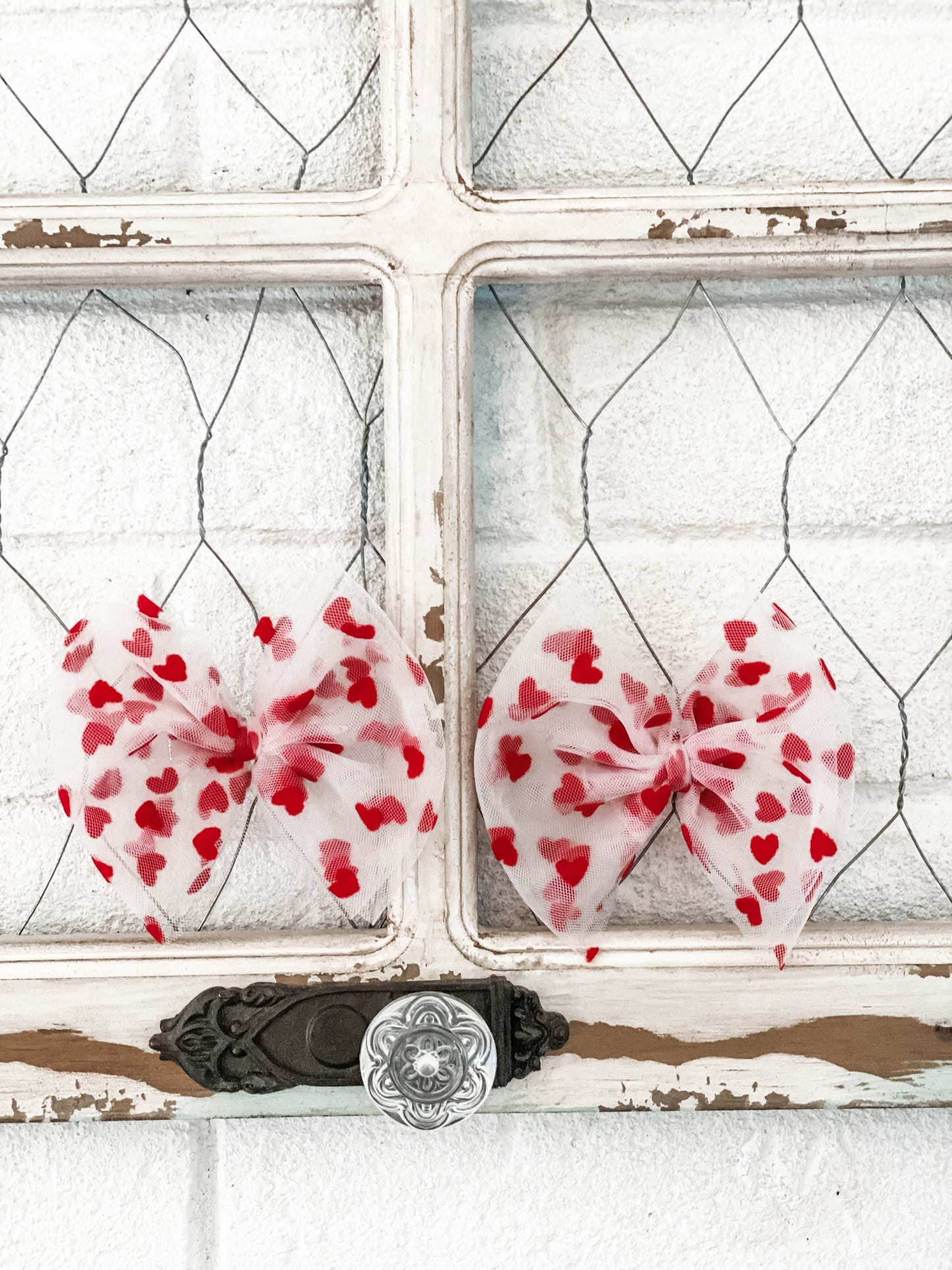 Mesh Red Hearts