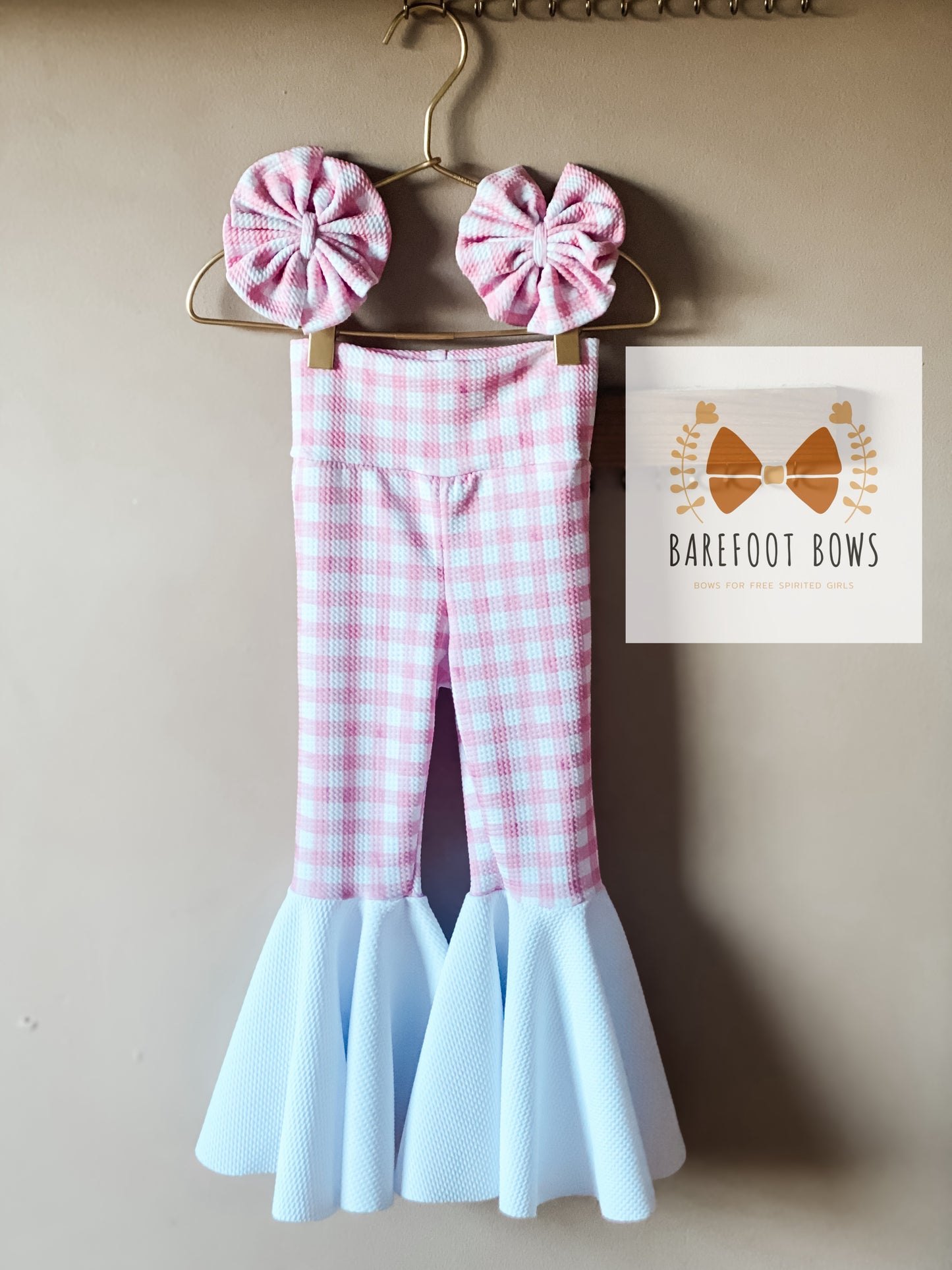 Pink Gingham Bellbottoms