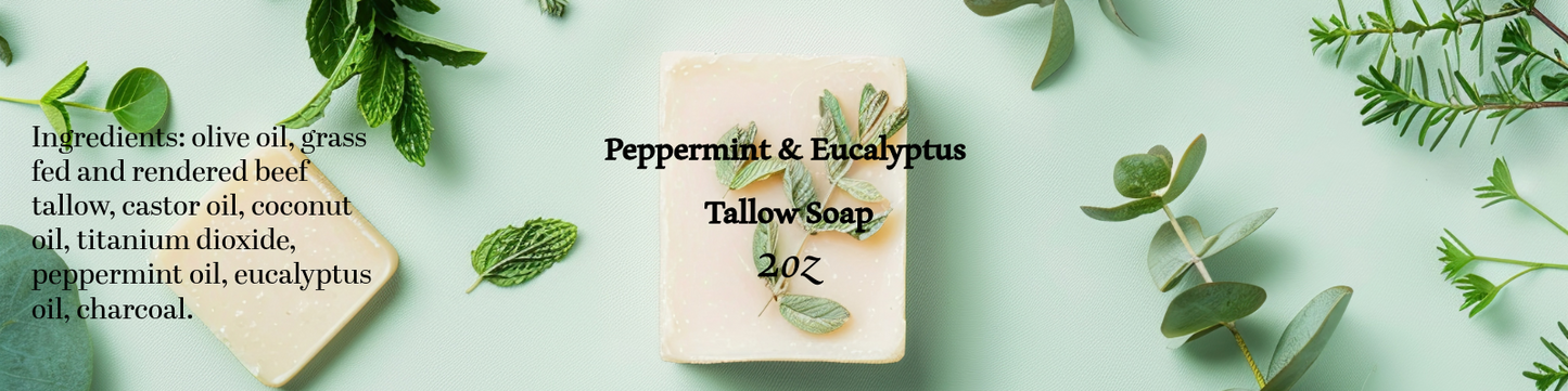 Peppermint + Eucalyptus Artisan Soap Bar Mini